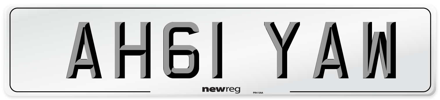 AH61 YAW Number Plate from New Reg